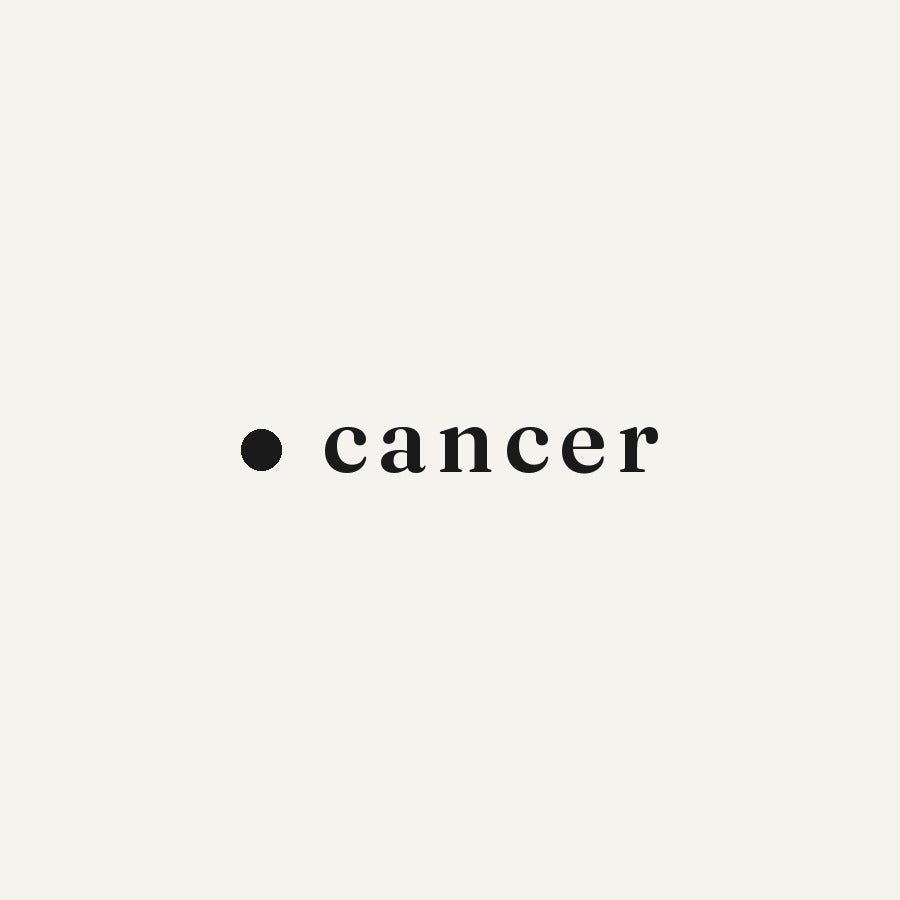 The word cancer set in lowercase serif beside the Mood Lately dot