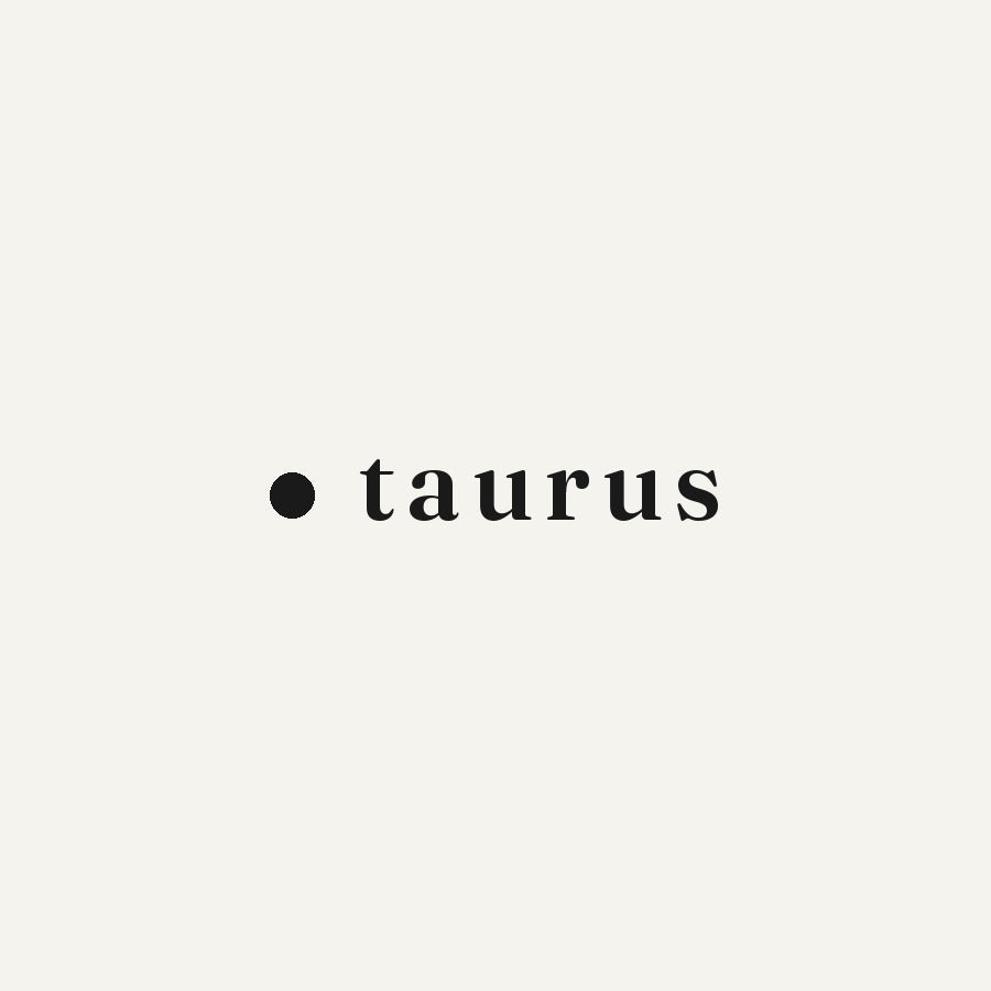 The word taurus set in lowercase serif beside the Mood Lately dot