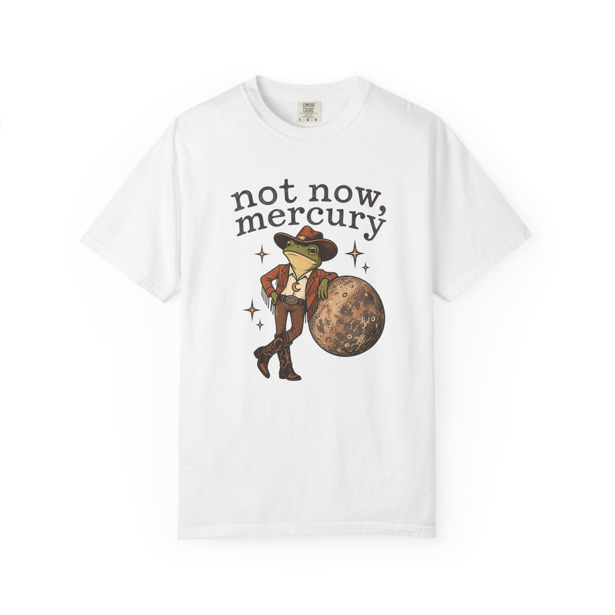 Not Now Mercury Tee — Mercury Retrograde Astrology Graphic T-Shirt