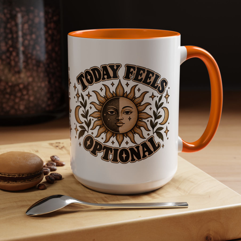 Today Feels Optional Mug — Vintage Sun & Moon Ceramic Coffee Mug
