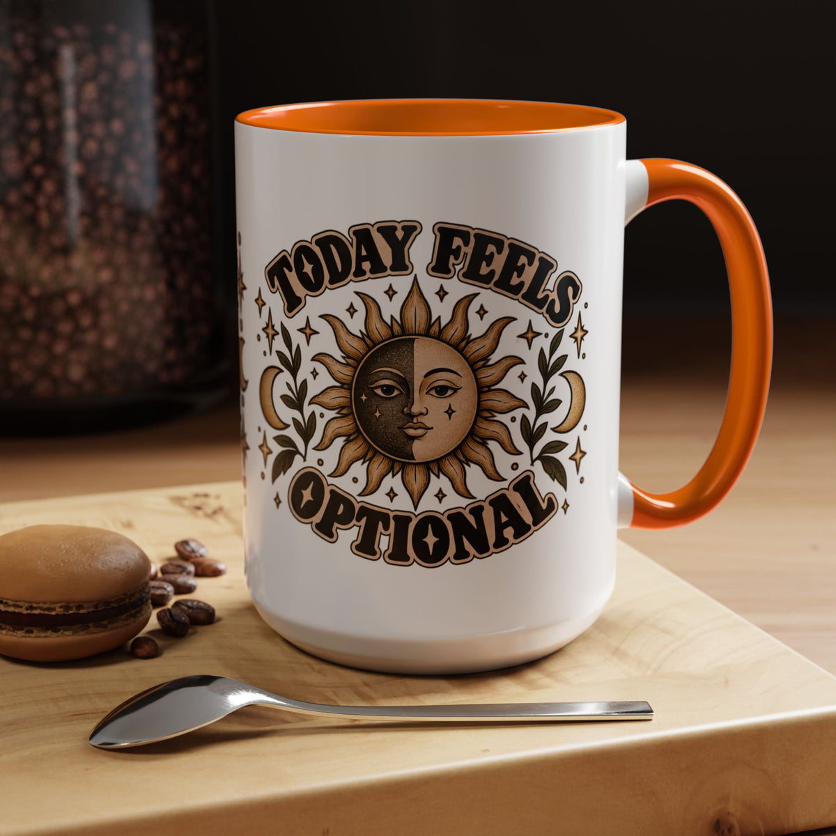 Today Feels Optional Mug — Vintage Sun & Moon Ceramic Coffee Mug