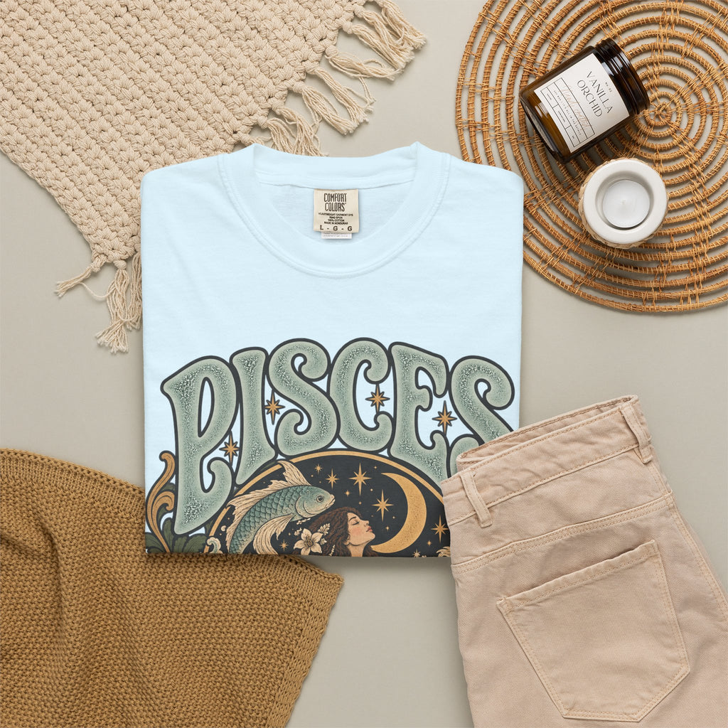 Pisces Zodiac T-Shirt — Retro Astrological Artwork
