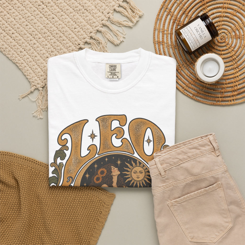 Leo Zodiac T-Shirt — Vintage Astrology Lion Graphic