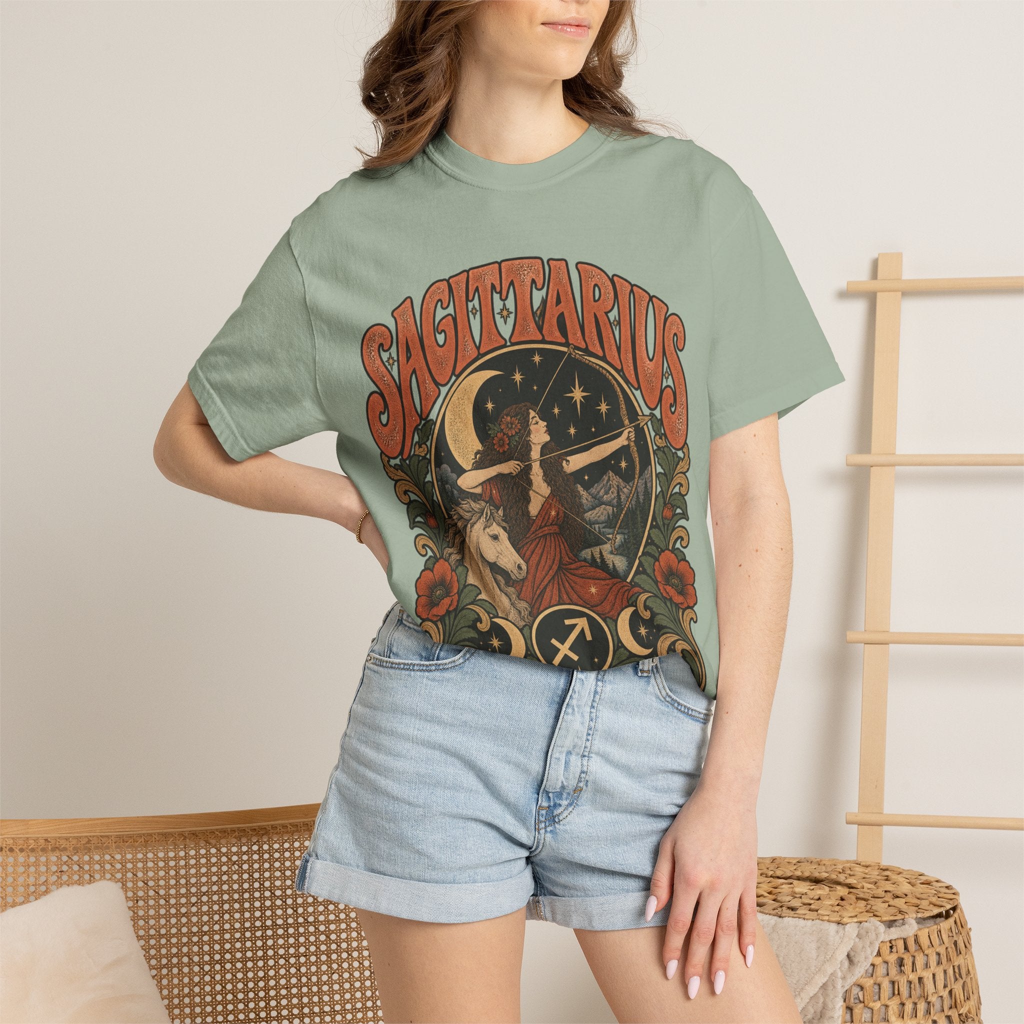 Sagittarius Zodiac T-Shirt — Retro Astrology Archer Design