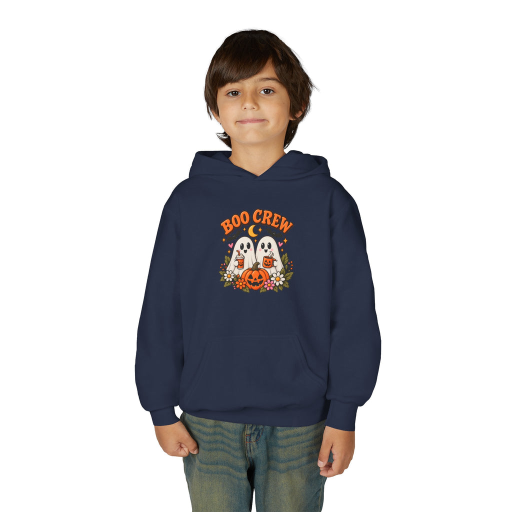 Youth 'Boo Crew' Halloween Hoodie — Cute Ghosts & Pumpkin Kids Sweatshirt