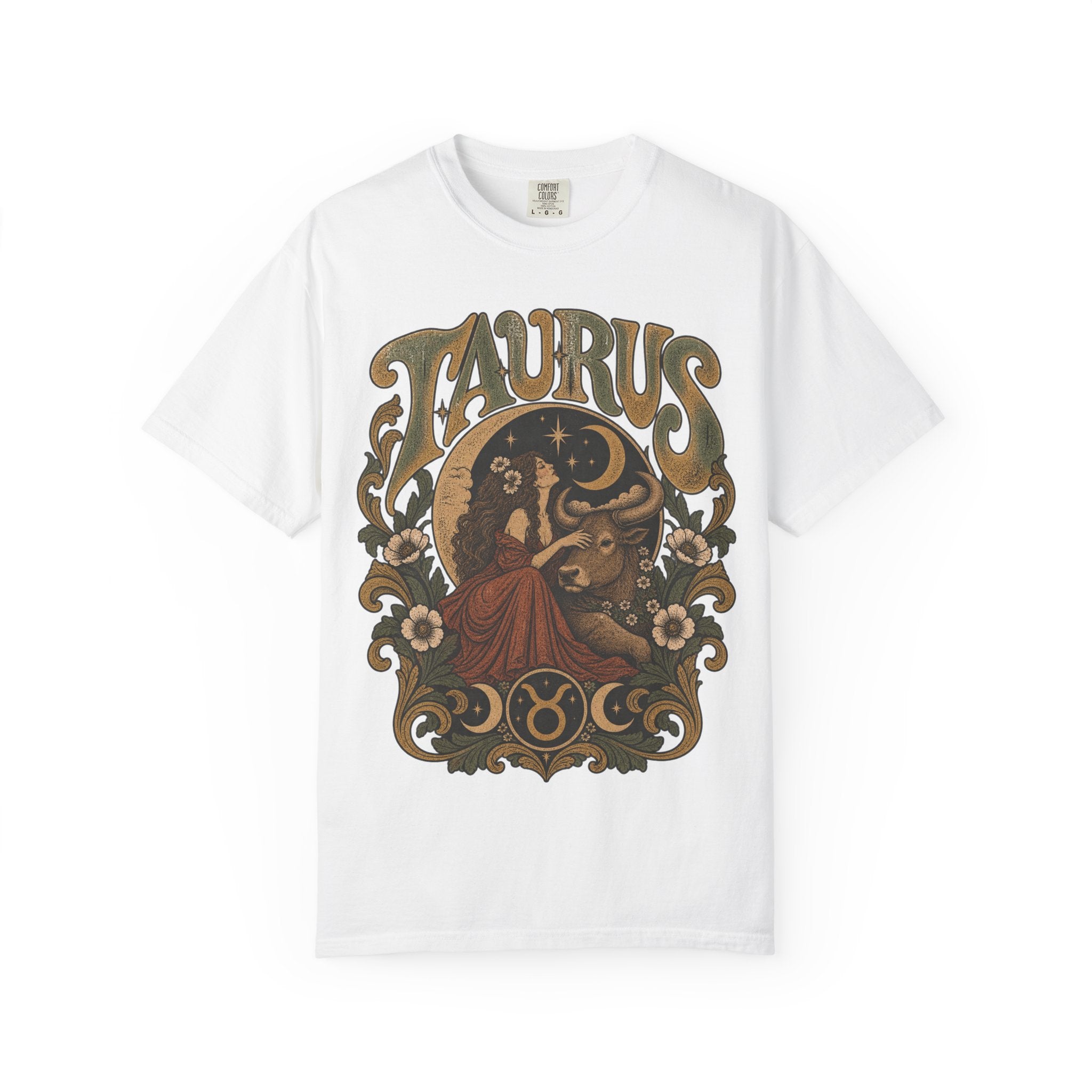 Taurus Zodiac T‑Shirt — Vintage Astrological Bull Graphic
