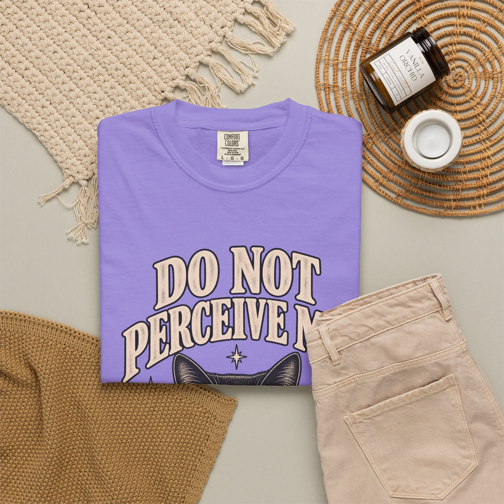 Do Not Perceive Me Tee — Funny Black Cat Introvert T-Shirt