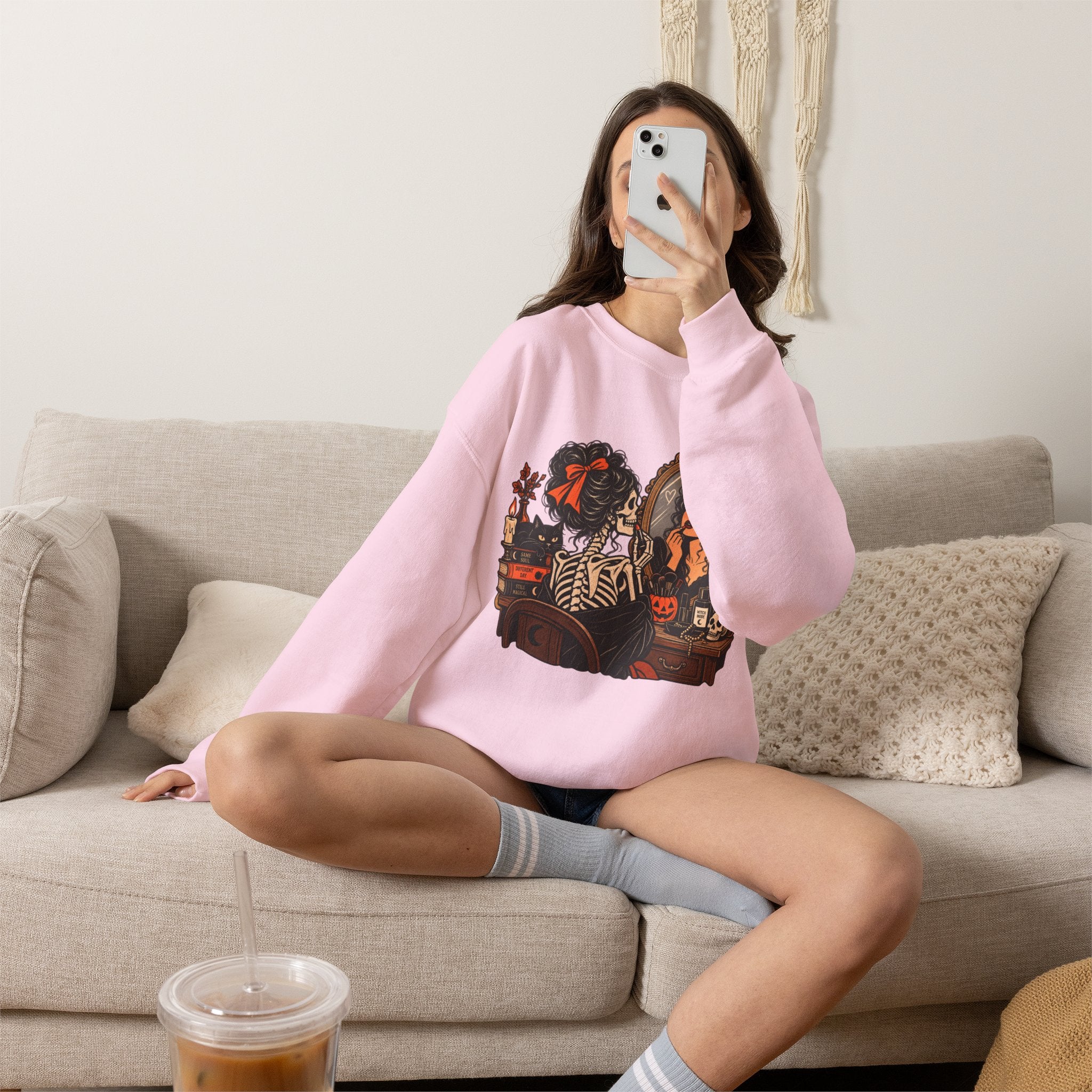 Skeleton Makeup Sweatshirt