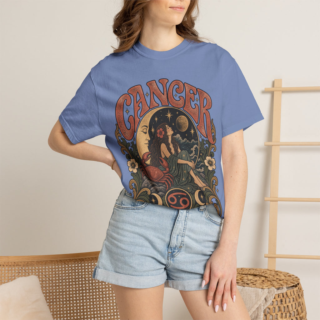 Cancer Zodiac T‑Shirt — Vintage Astrology Tee (Cancer Zodiac Sign)