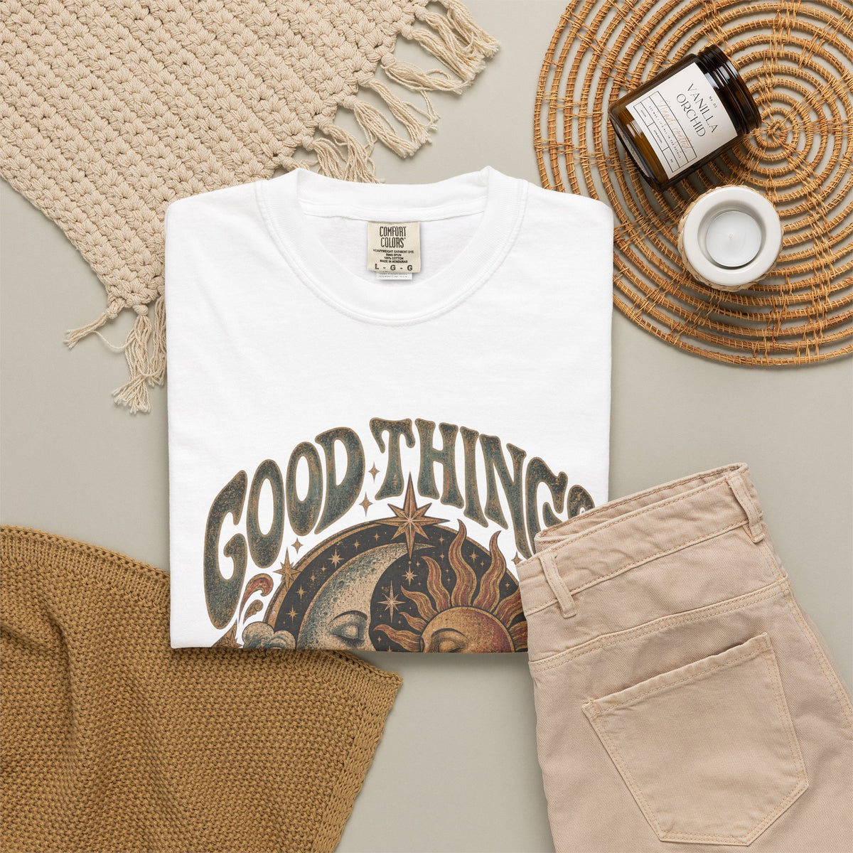 Good Things Take Time Tee — Vintage Sun & Moon Graphic T-Shirt