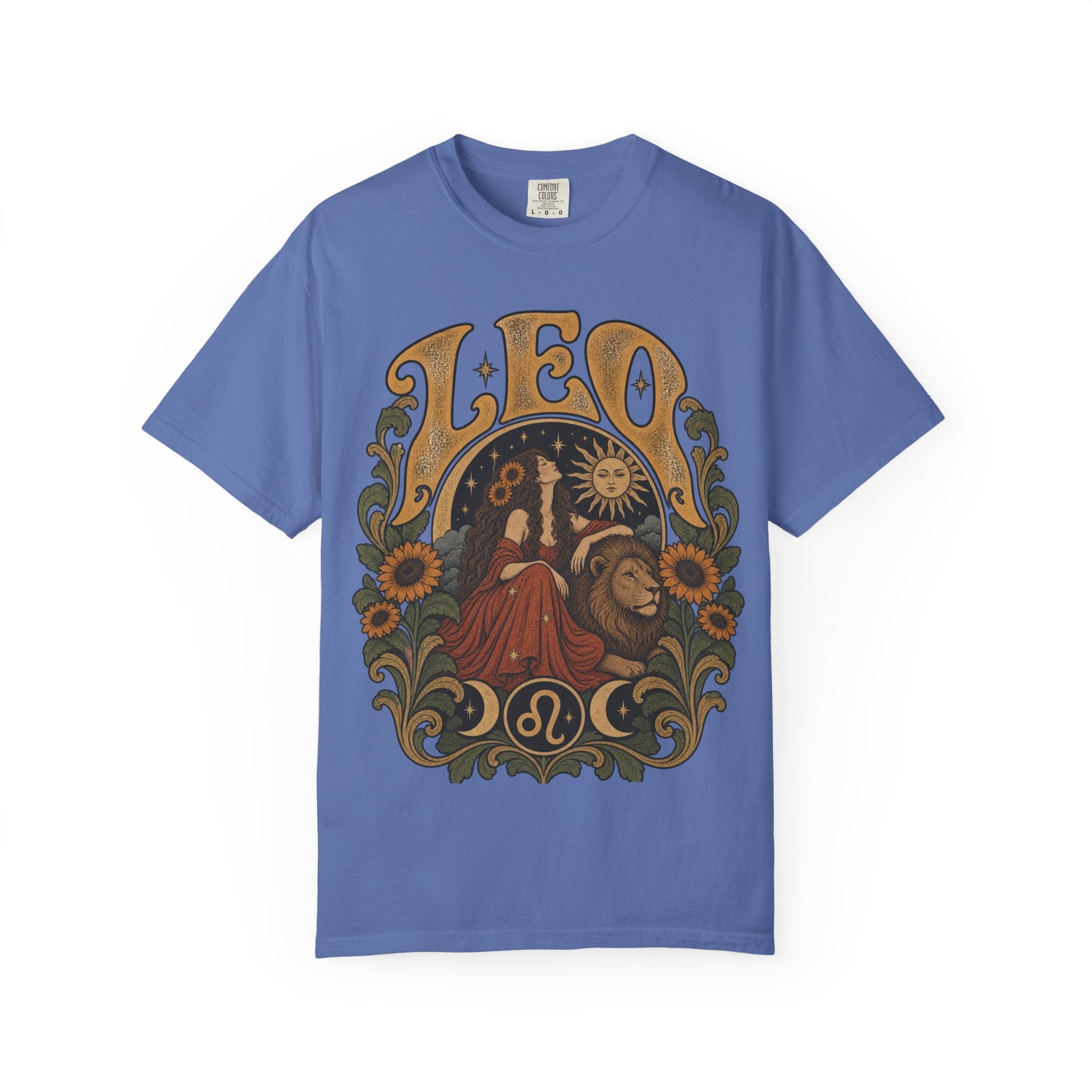 Leo Zodiac T-Shirt — Vintage Astrology Lion Graphic