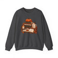 Fall Bookstack Crewneck Sweatshirt — Cozy Pumpkin Reading Vibes