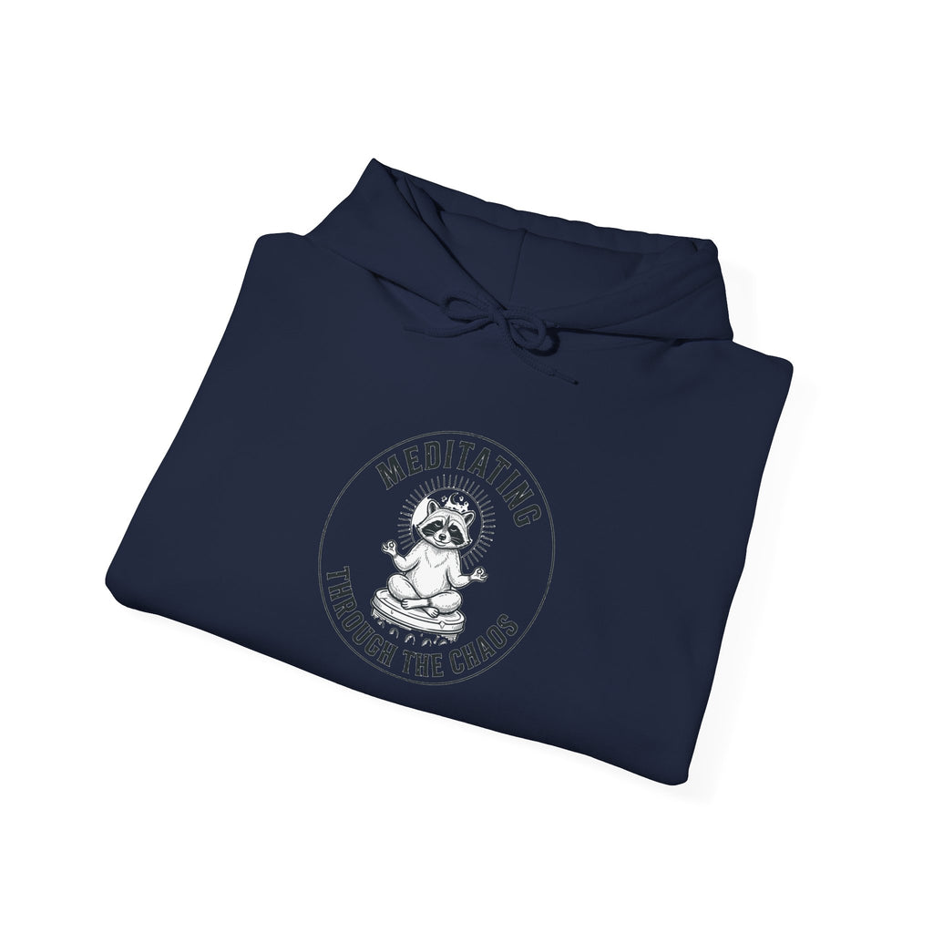 Meditating Raccoon Hoodie | Feral Raccoon Aesthetic, Celestial Wilderness