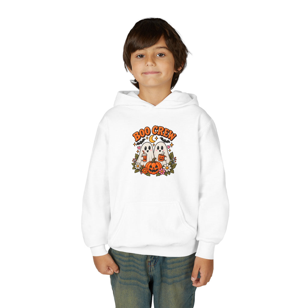 Youth 'Boo Crew' Halloween Hoodie — Cute Ghosts & Pumpkin Kids Sweatshirt