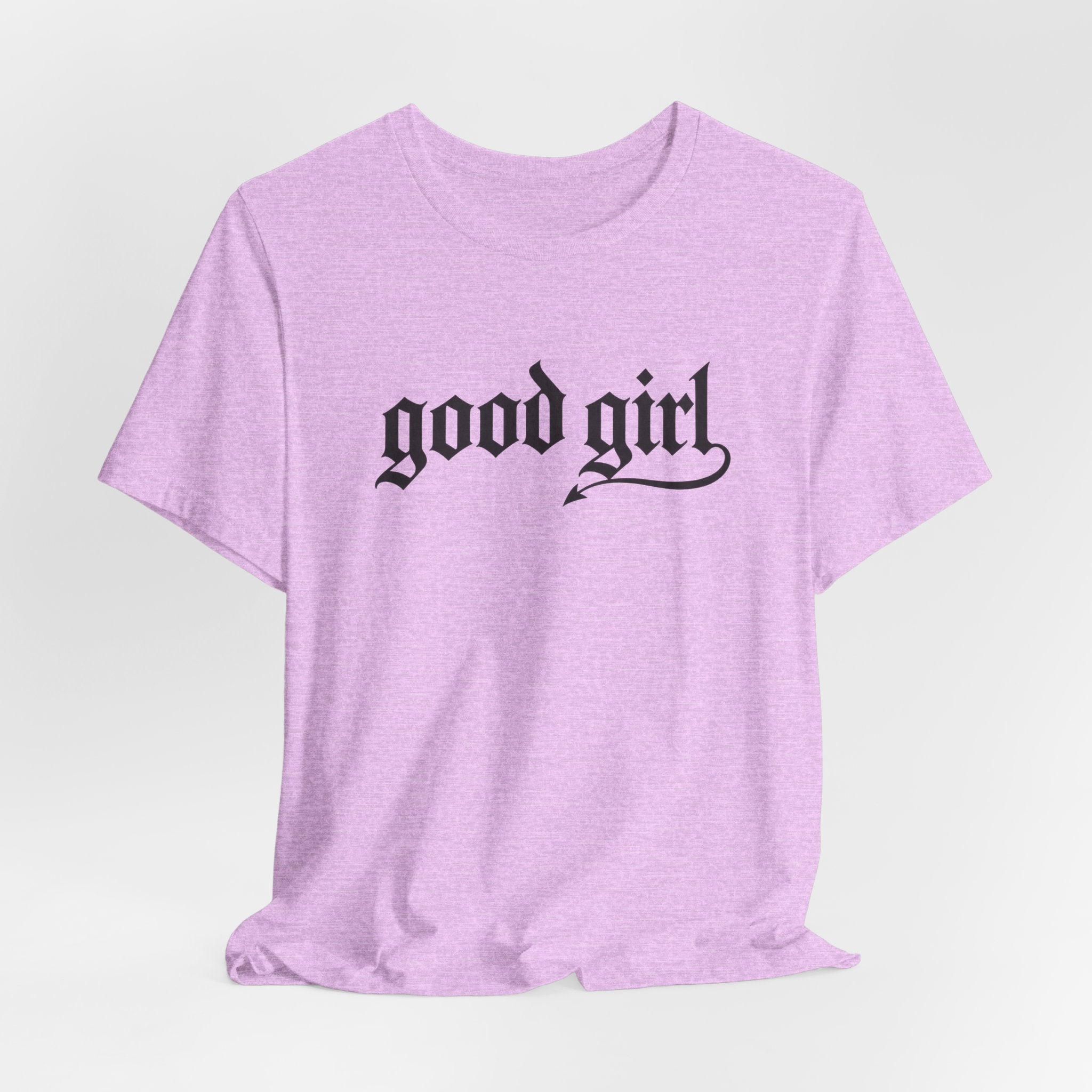 Good Girl Graphic Tee — Vintage Script White T-Shirt