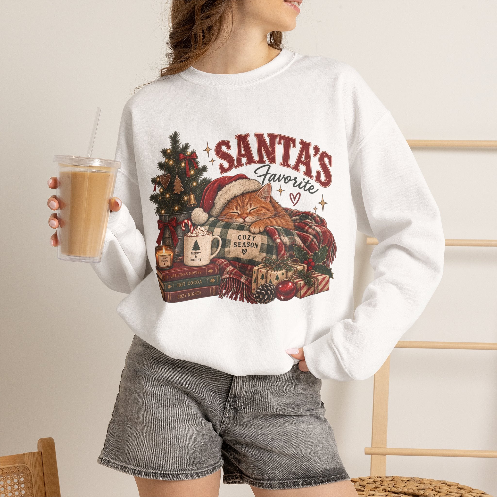 Christmas Sweatshirt — "Santa's Favorite" Cozy Holiday Crewneck