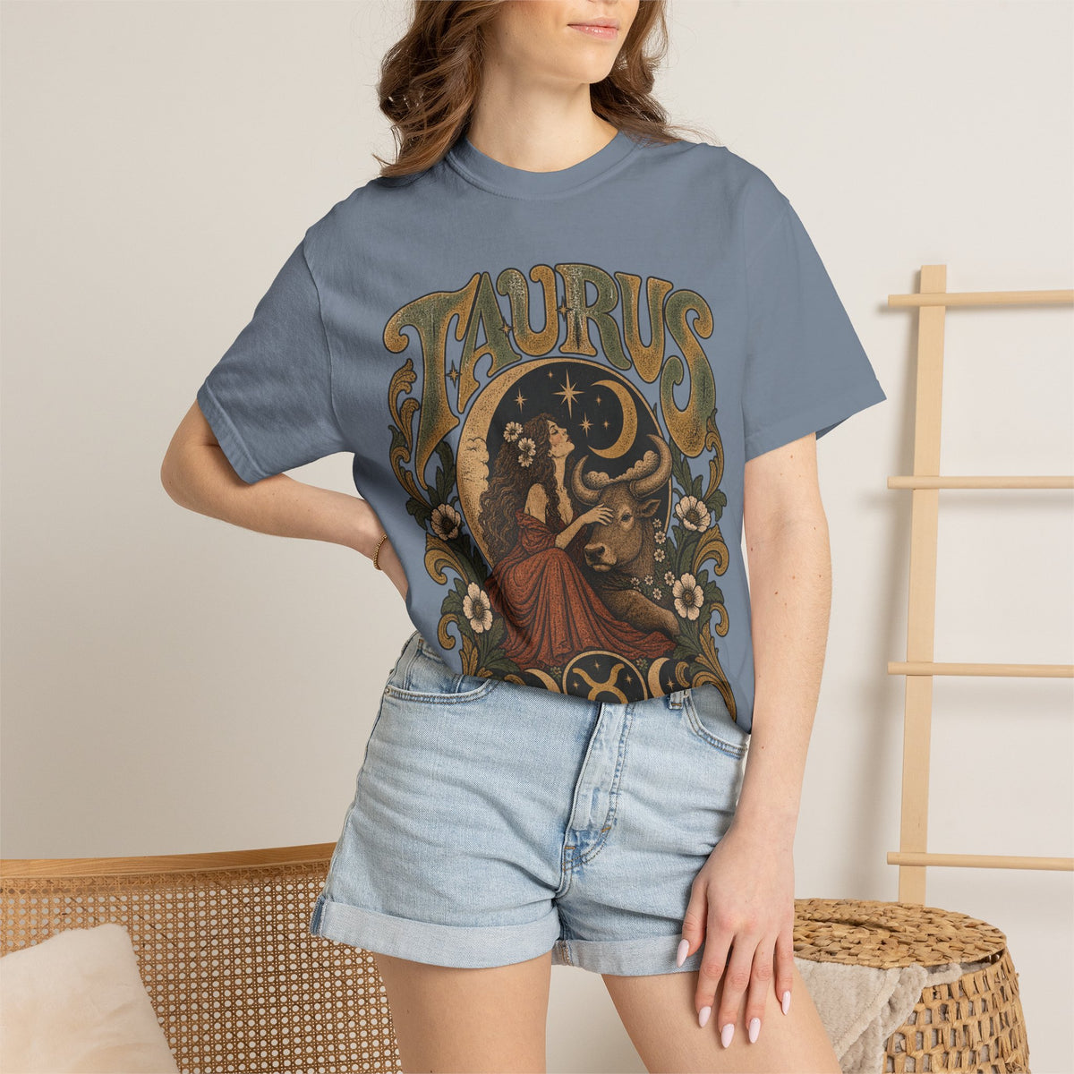 Taurus Zodiac T‑Shirt — Vintage Astrological Bull Graphic