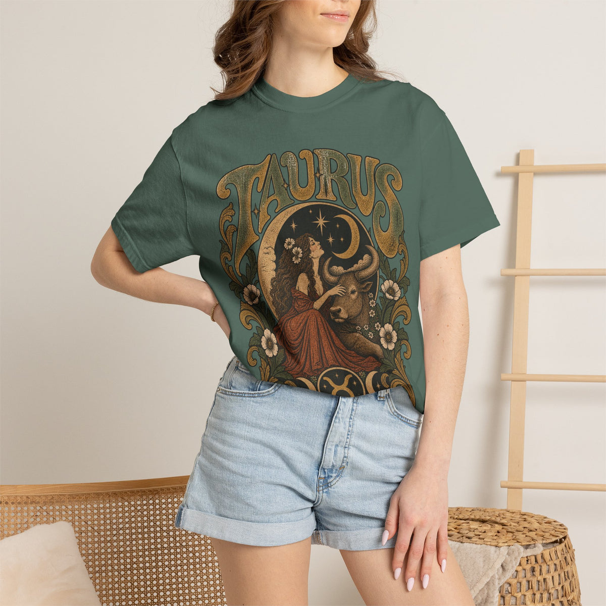 Taurus Zodiac T‑Shirt — Vintage Astrological Bull Graphic