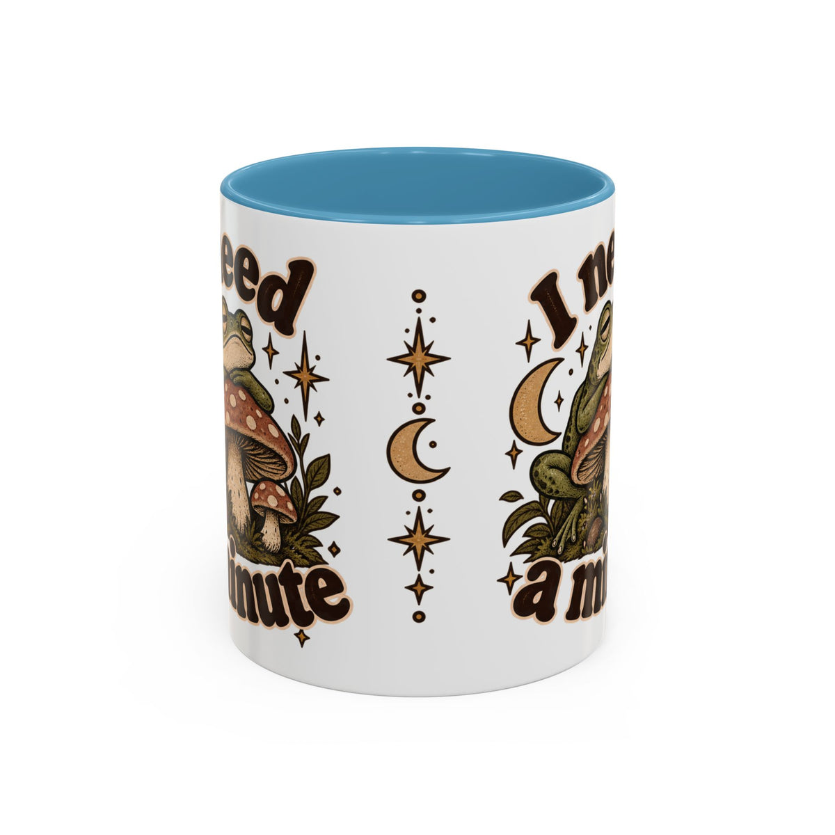 I Need a Minute Mug — Cozy Frog & Mushroom Ceramic Coffee Mug