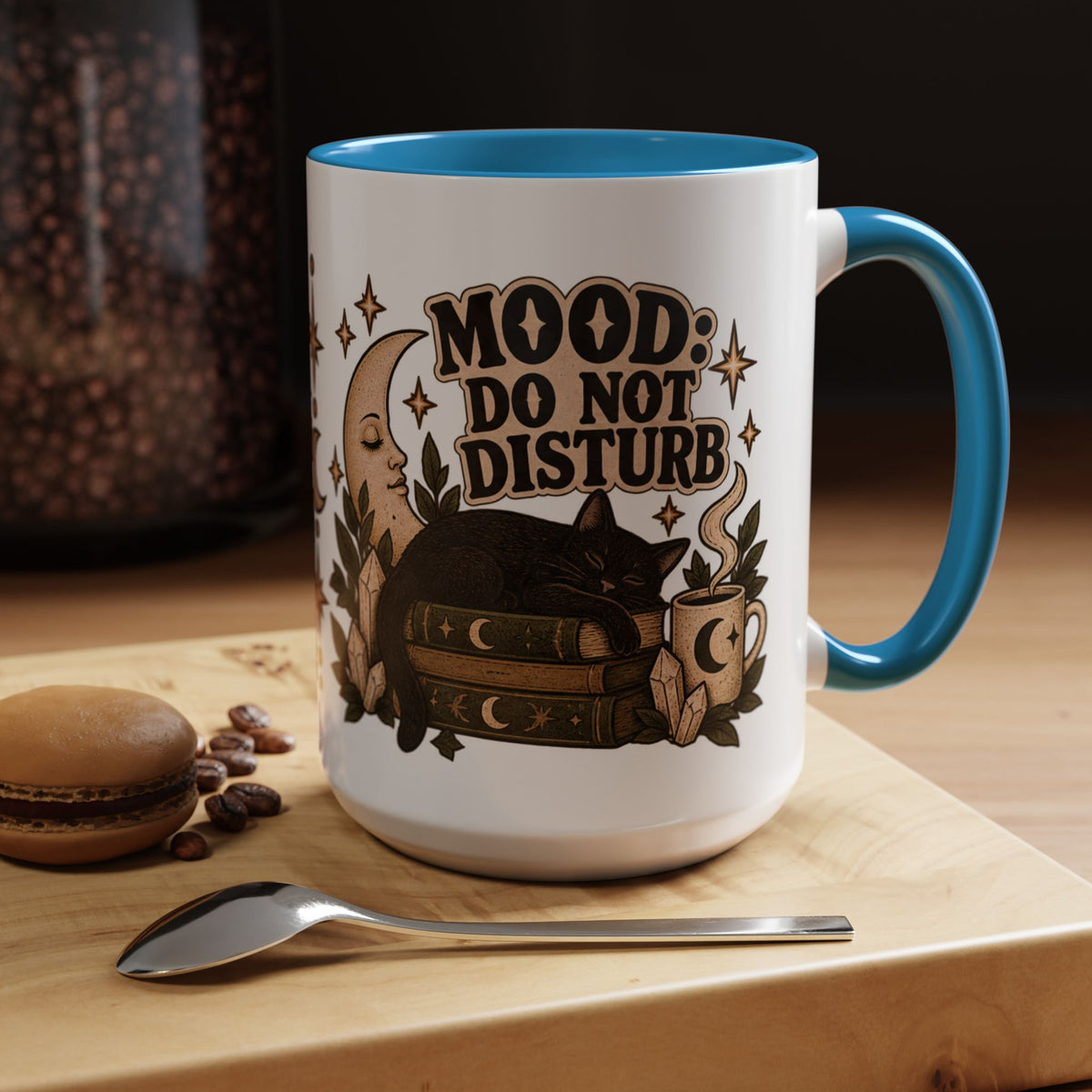 Mood: Do Not Disturb Mug — Sleepy Cat & Moon Ceramic Coffee Mug