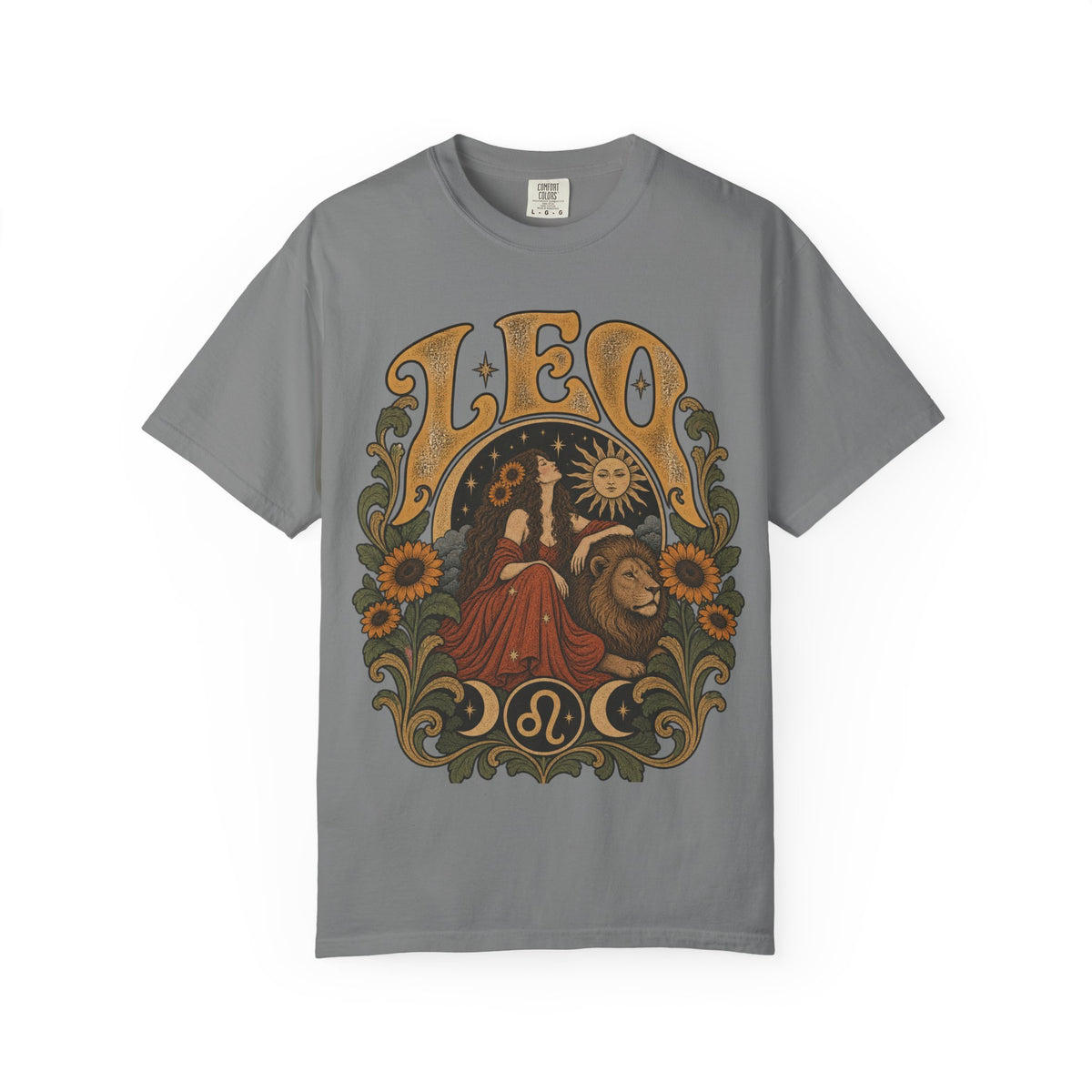 Leo Zodiac T-Shirt — Vintage Astrology Lion Graphic