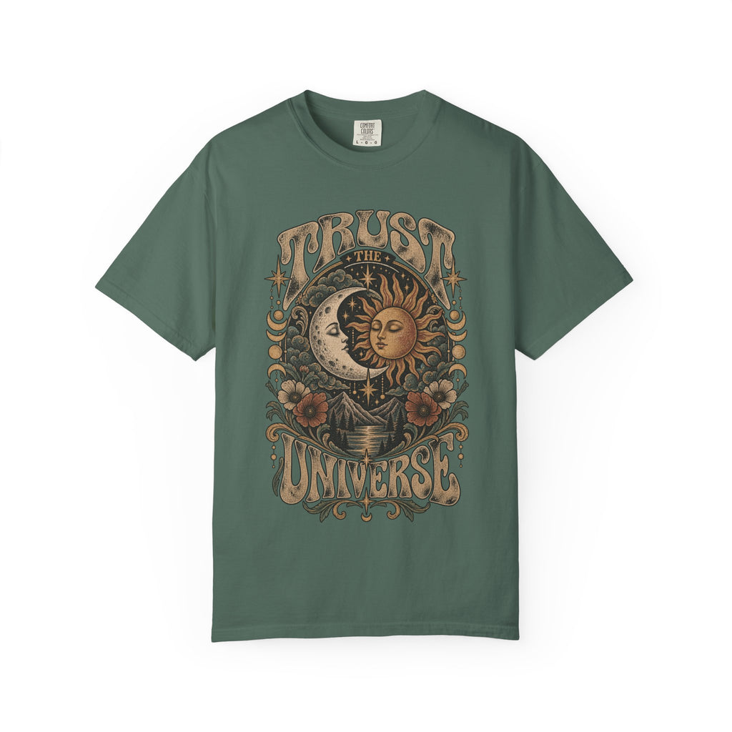 Trust the Universe T-Shirt — Vintage Sun & Moon Graphic