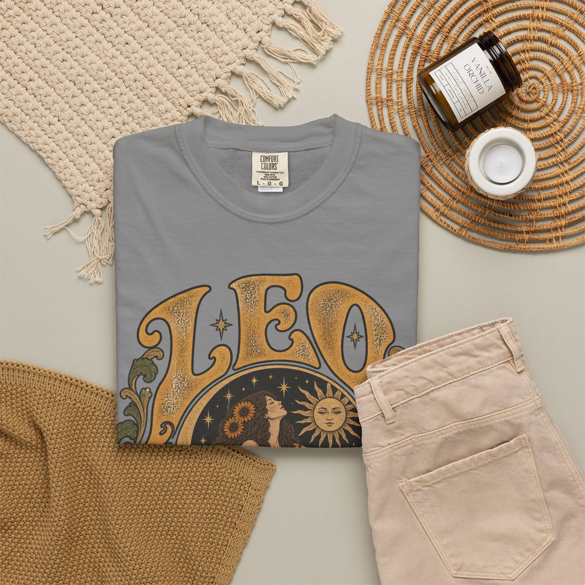 Leo Zodiac T-Shirt — Vintage Astrology Lion Graphic