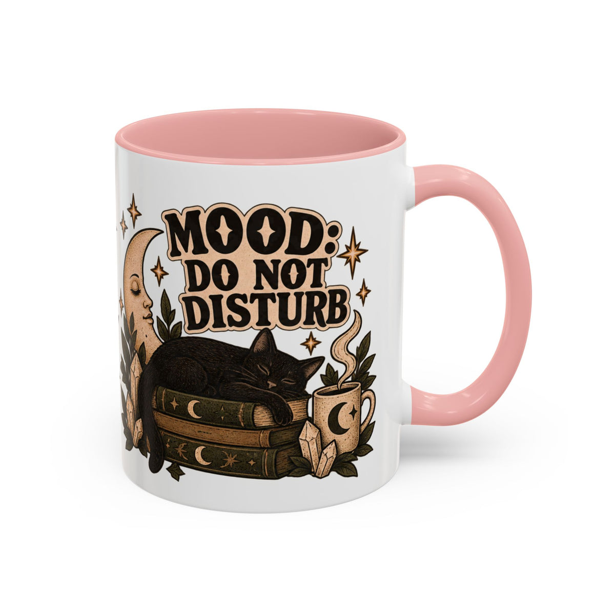 Mood: Do Not Disturb Mug — Sleepy Cat & Moon Ceramic Coffee Mug