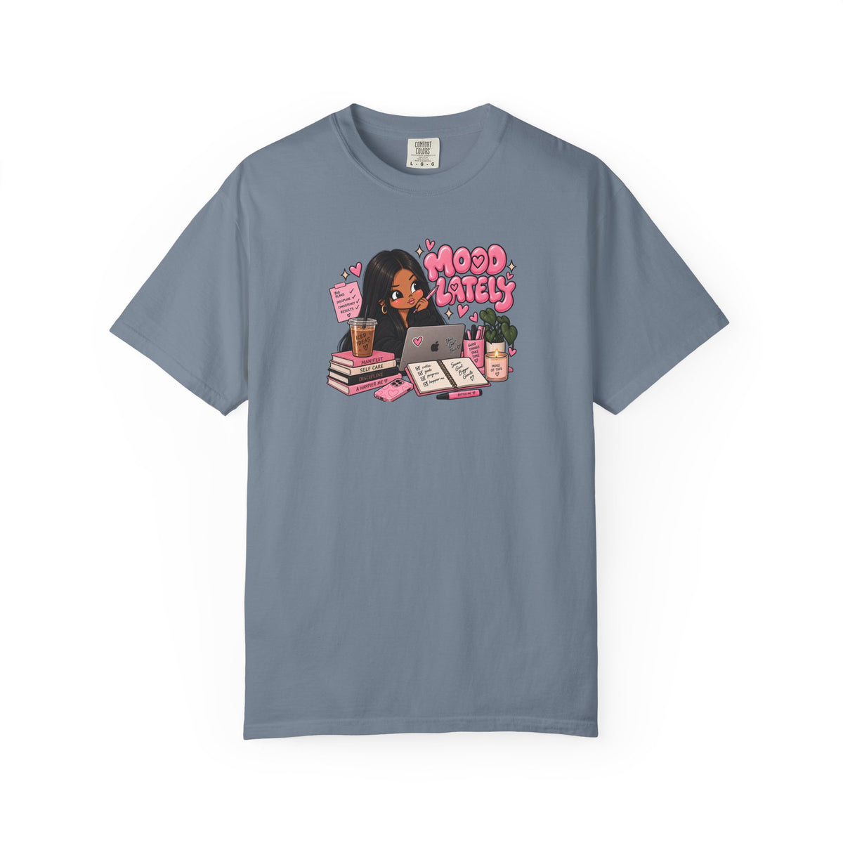 Mood Lately T-Shirt — Cute Study Girl Graphic Tee