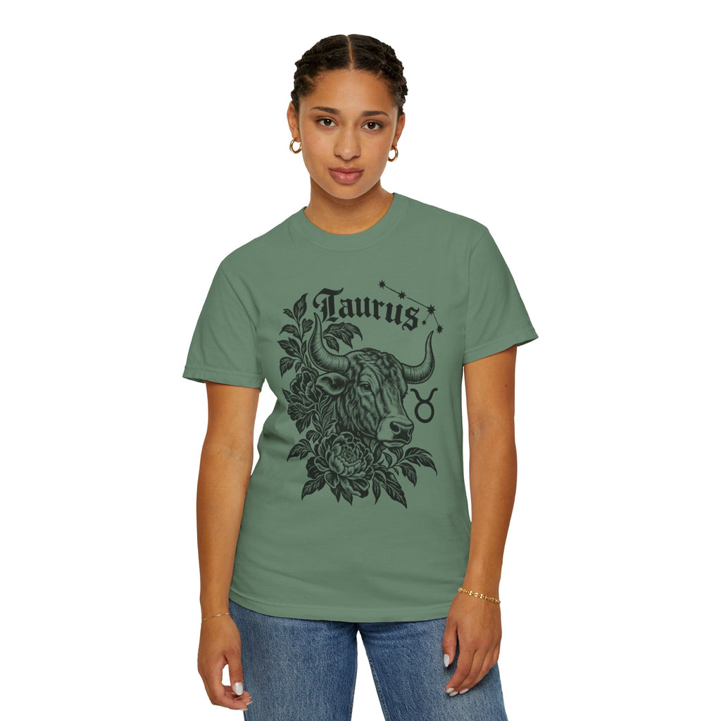 Taurus Zodiac T-Shirt — Floral Bull Astrology Tee