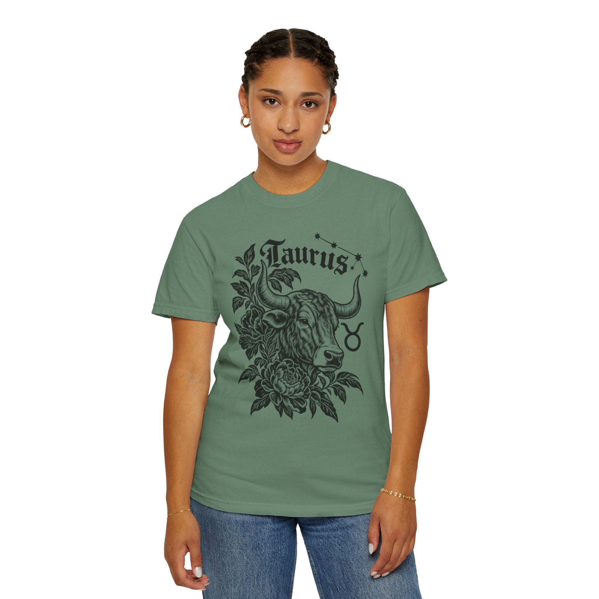 Taurus Zodiac T-Shirt — Floral Bull Astrology Tee