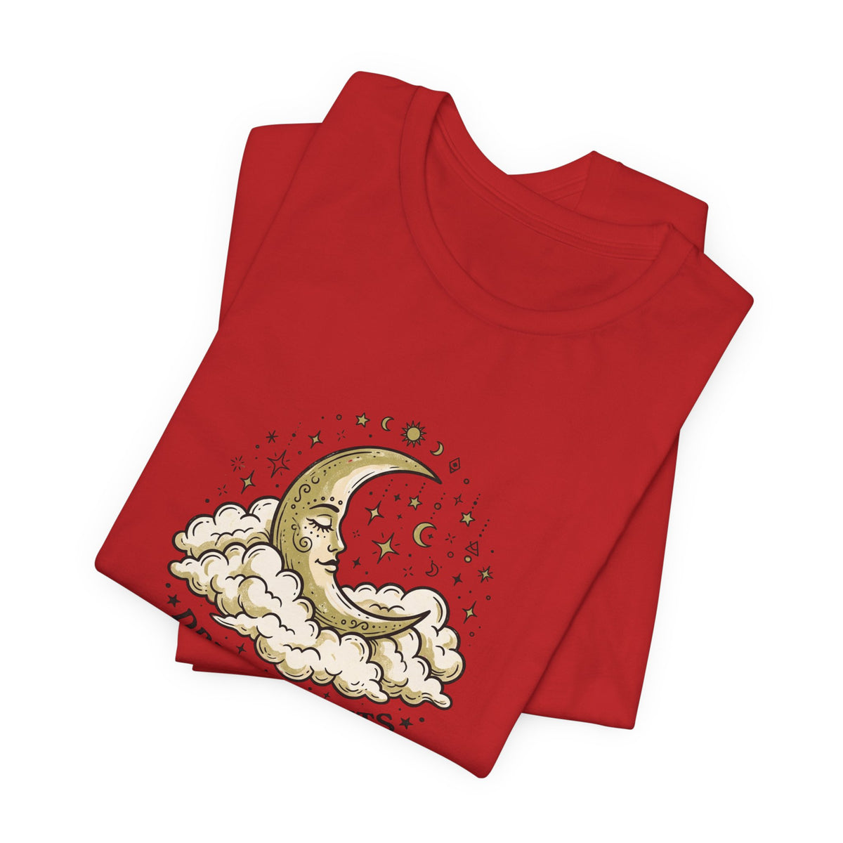 Dreamy Nights Moon Tee — Vintage Crescent Moon & Clouds Shirt