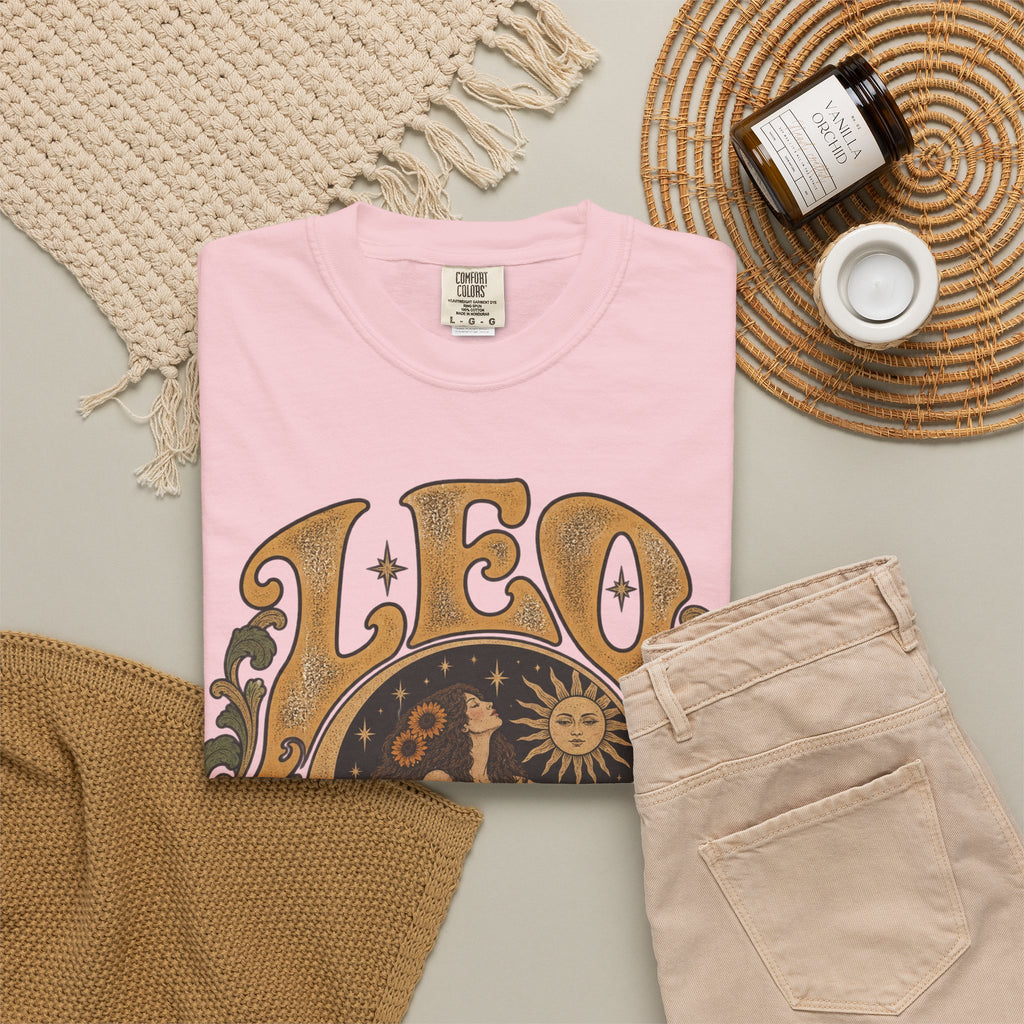 Leo Zodiac T-Shirt — Vintage Astrology Lion Graphic