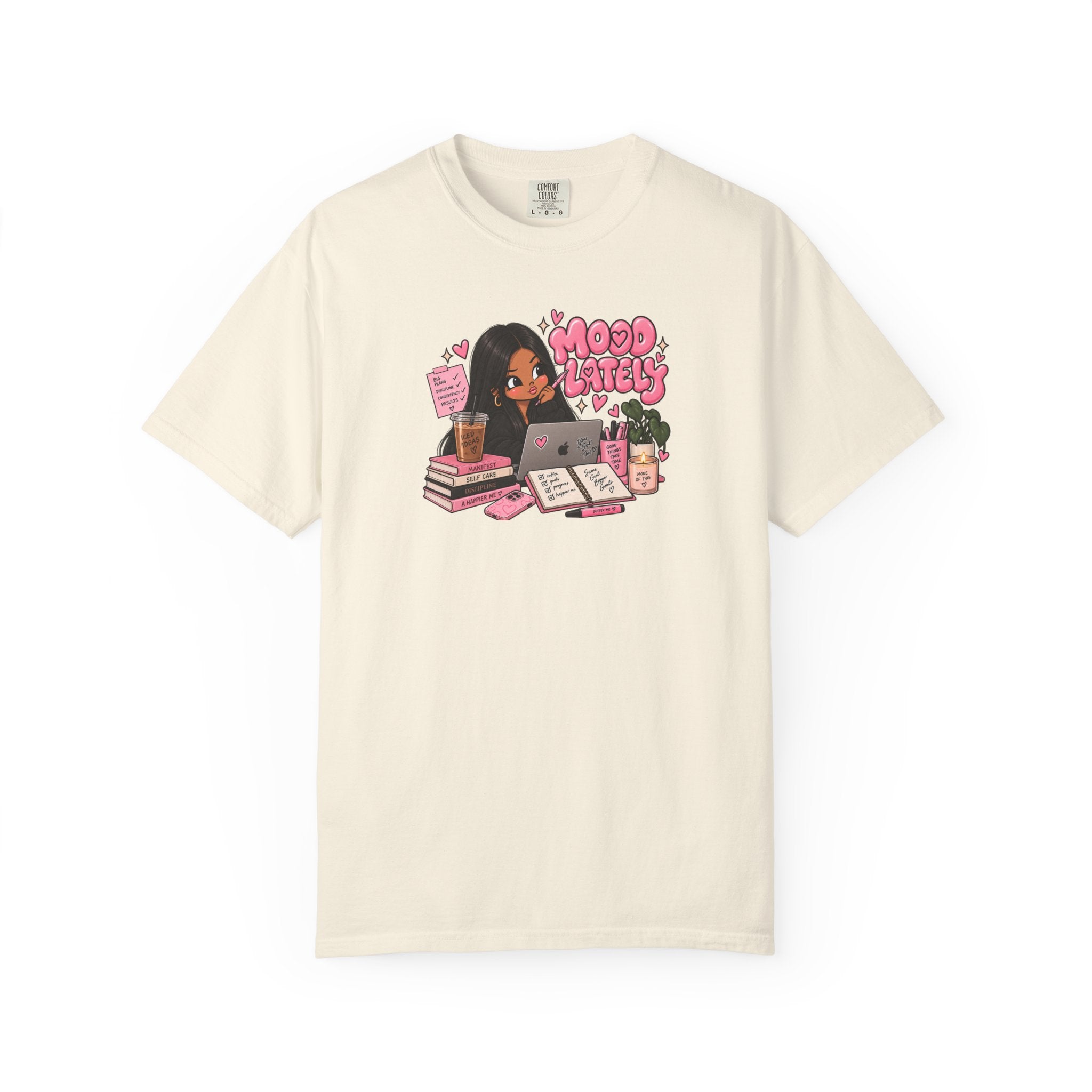 Mood Lately T-Shirt — Cute Study Girl Graphic Tee