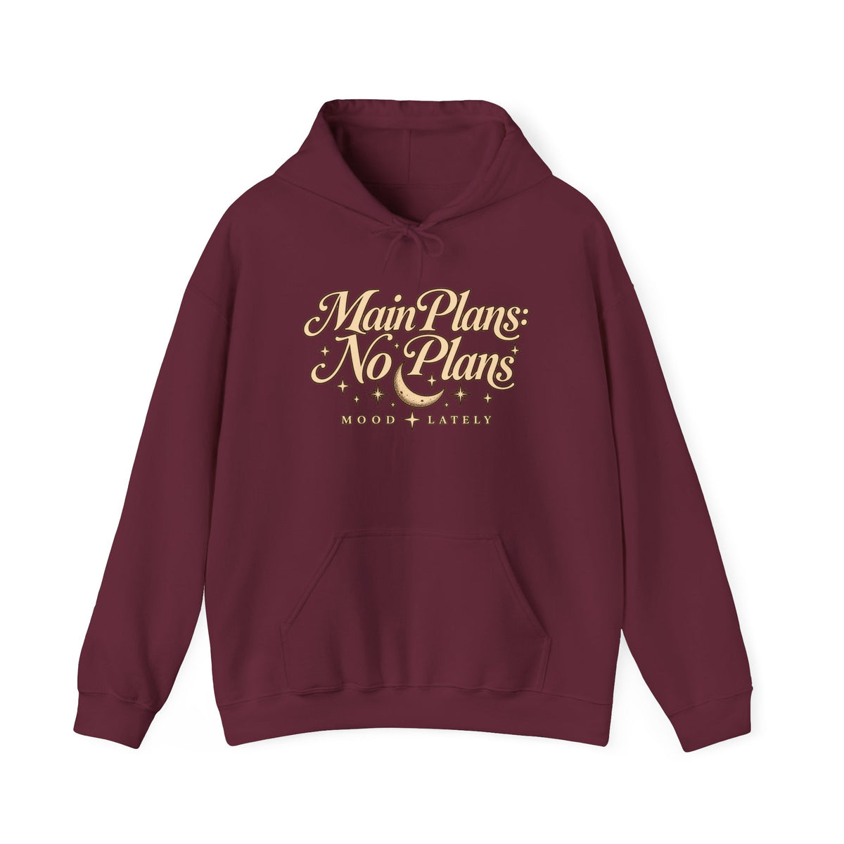 Main Plans No Plans Hoodie — Cozy Retro Graphic Pullover