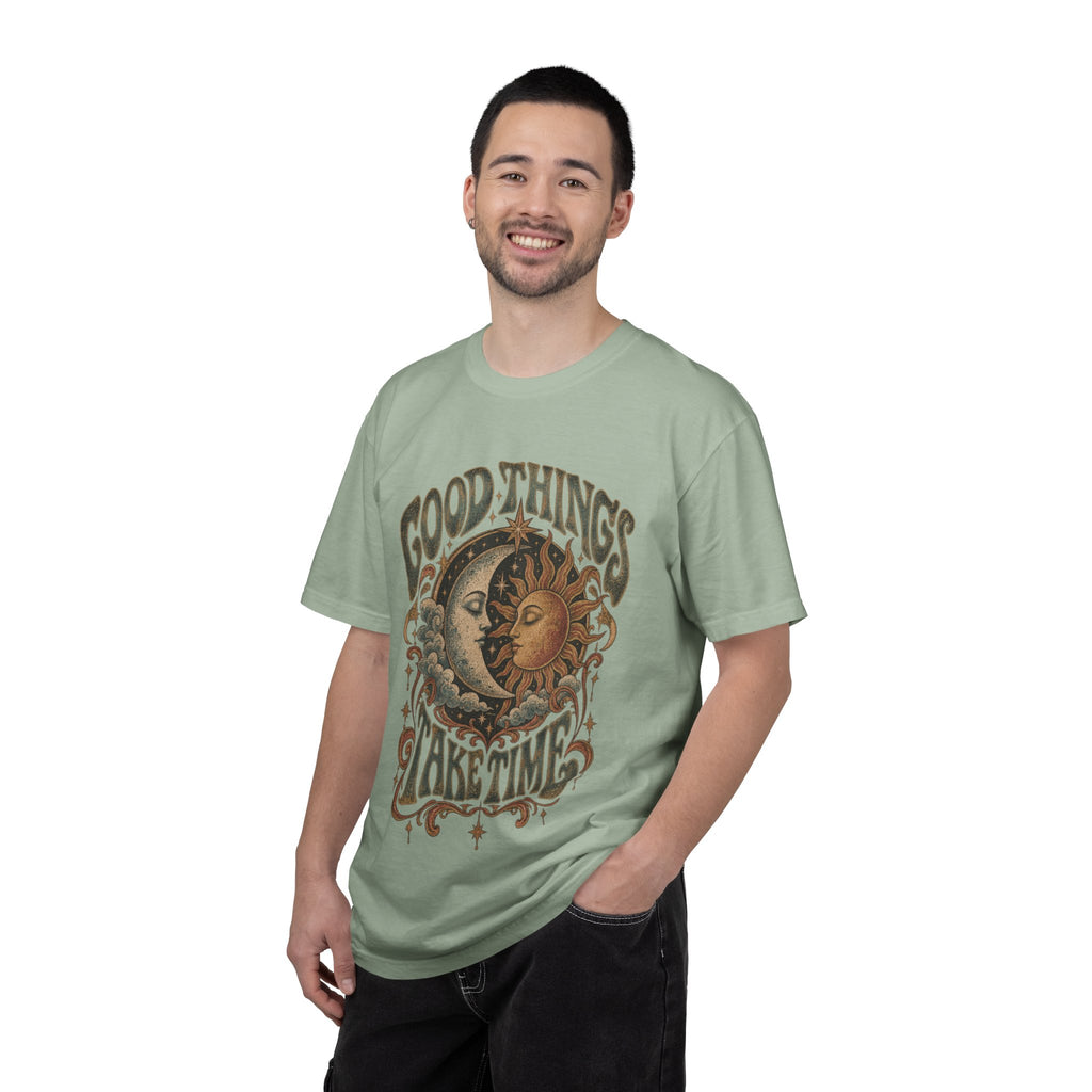 Good Things Take Time Tee — Vintage Sun & Moon Graphic T-Shirt