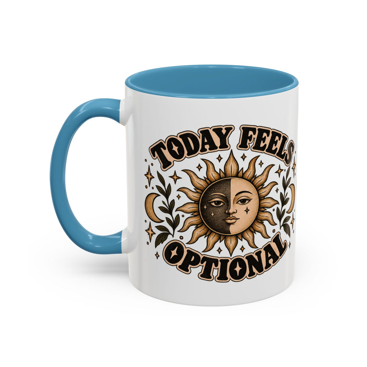 Today Feels Optional Mug — Vintage Sun & Moon Ceramic Coffee Mug