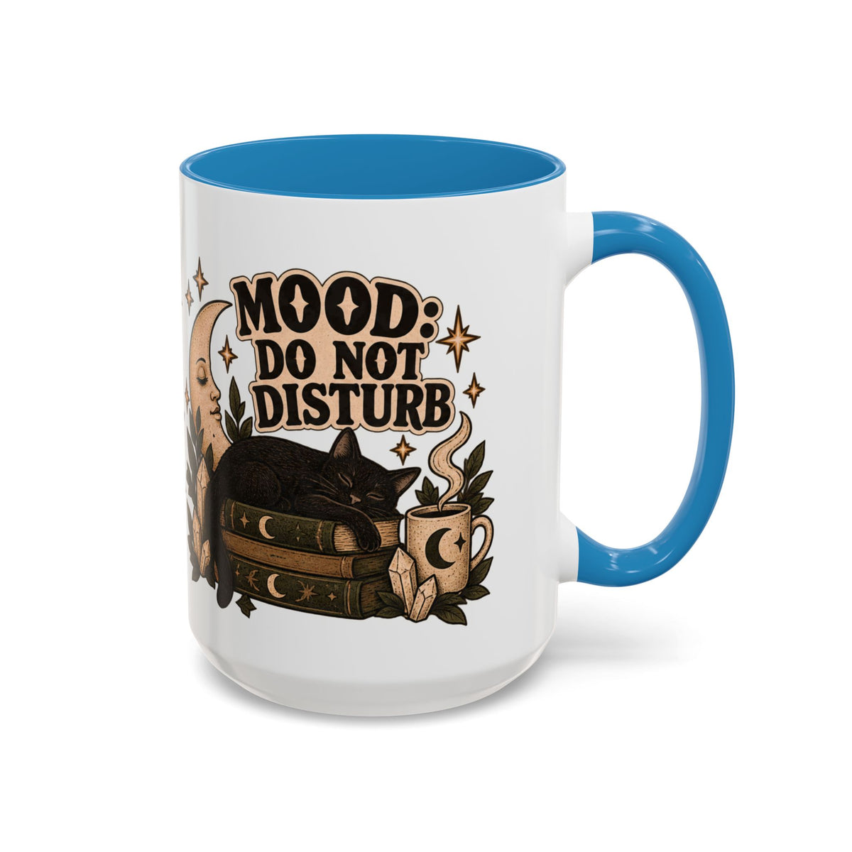 Mood: Do Not Disturb Mug — Sleepy Cat & Moon Ceramic Coffee Mug