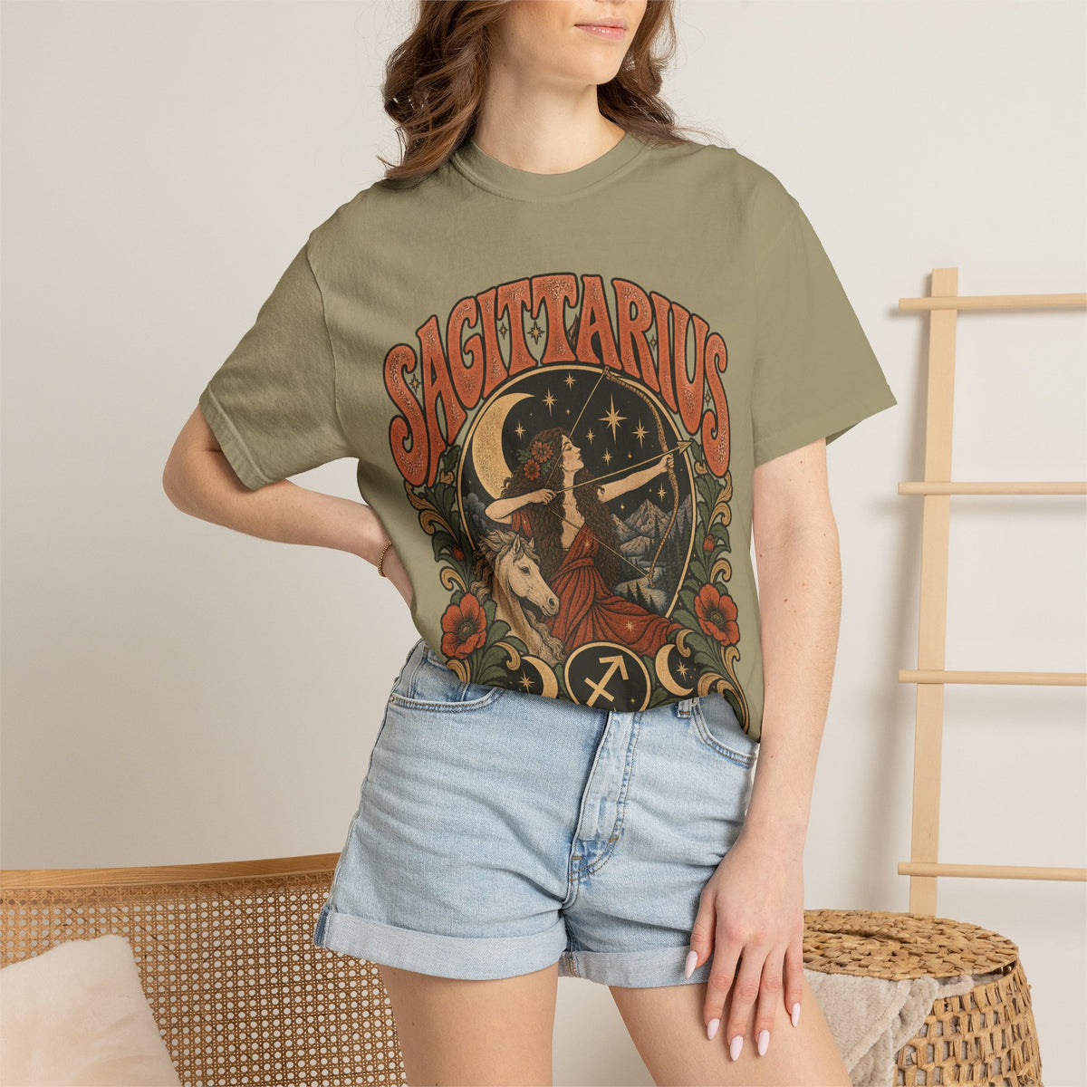Sagittarius Zodiac T-Shirt — Retro Astrology Archer Design