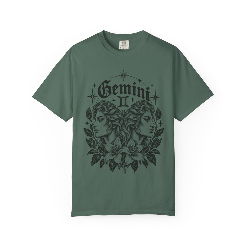 Gemini Zodiac Tee — Twin Faces Astrology T-Shirt