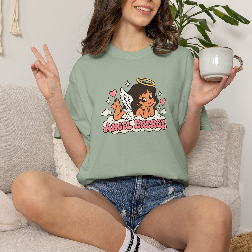 Angel Energy T-Shirt — Cute Retro Angel Graphic Tee