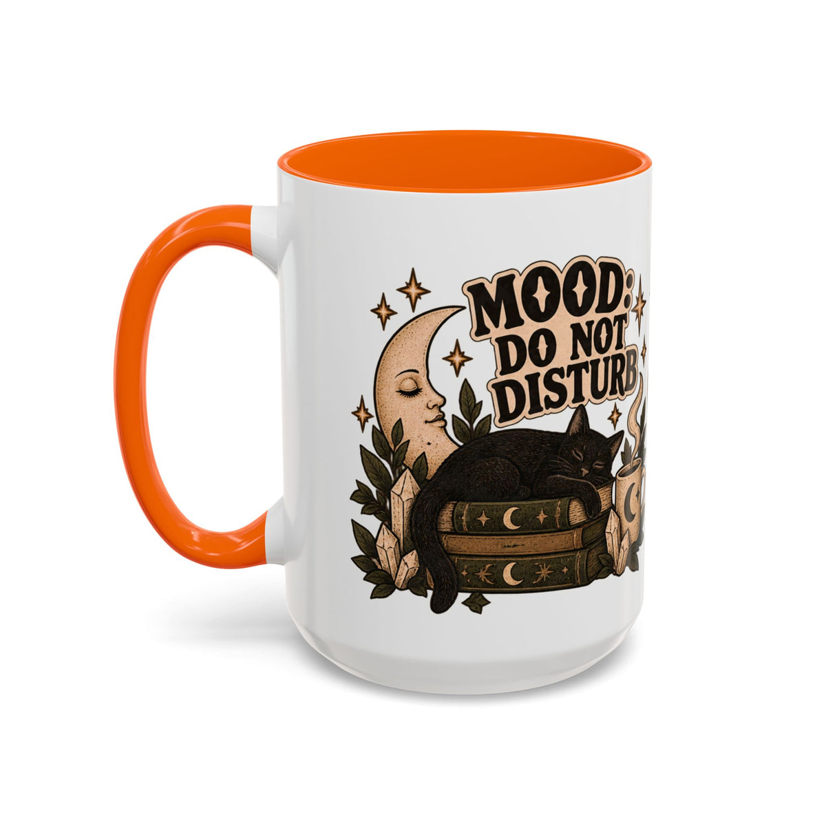Mood: Do Not Disturb Mug — Sleepy Cat & Moon Ceramic Coffee Mug