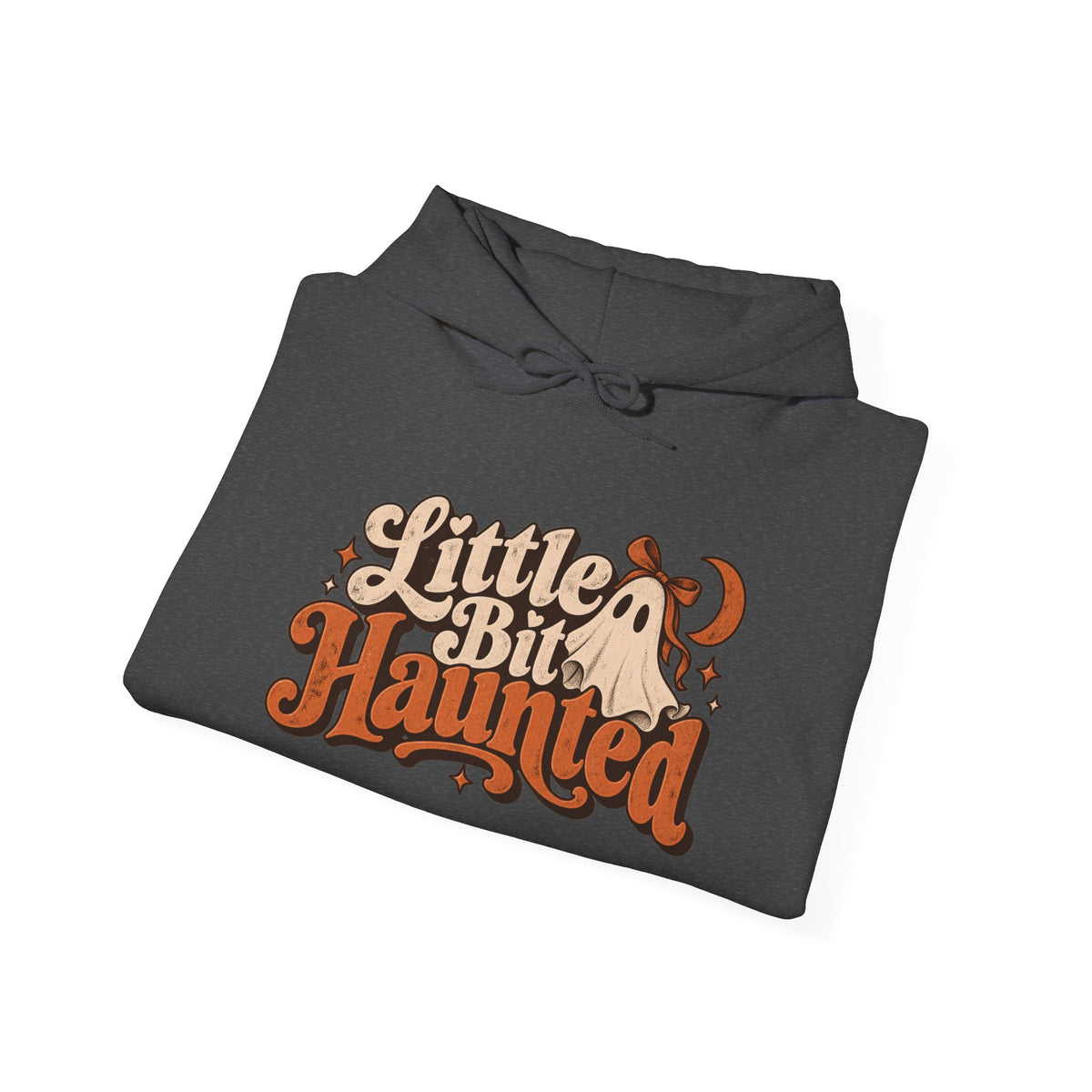 Little Bit Haunted Hoodie — Retro Halloween Ghost Pullover