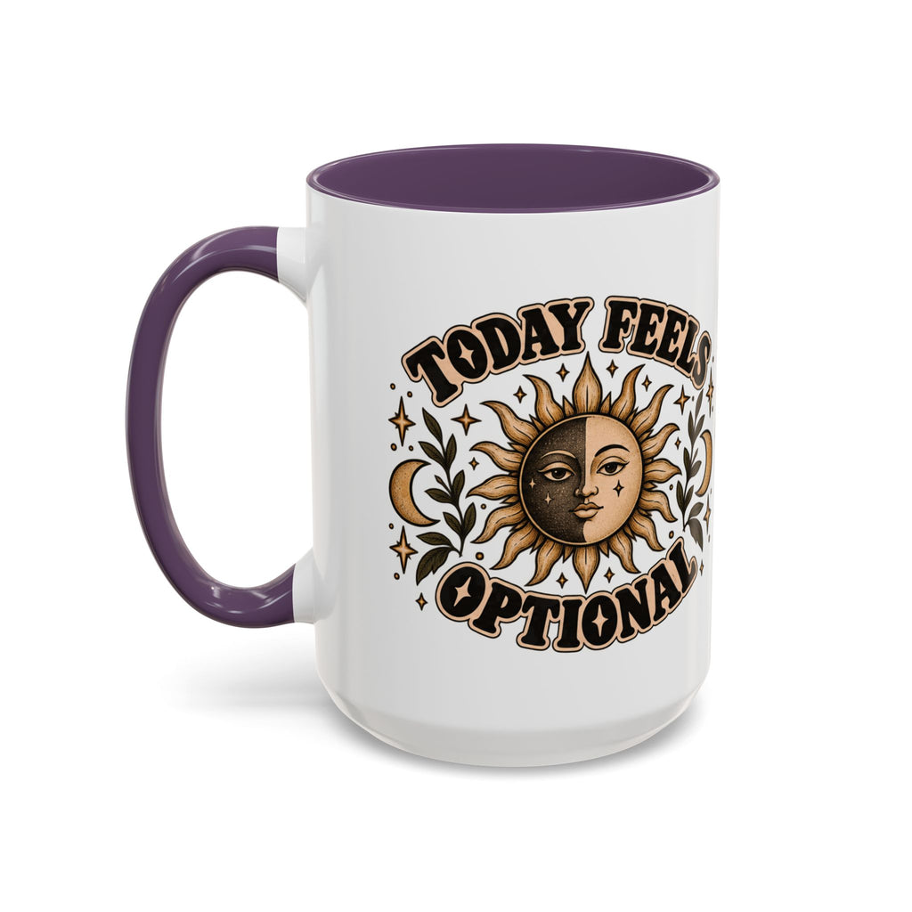 Today Feels Optional Mug — Vintage Sun & Moon Ceramic Coffee Mug
