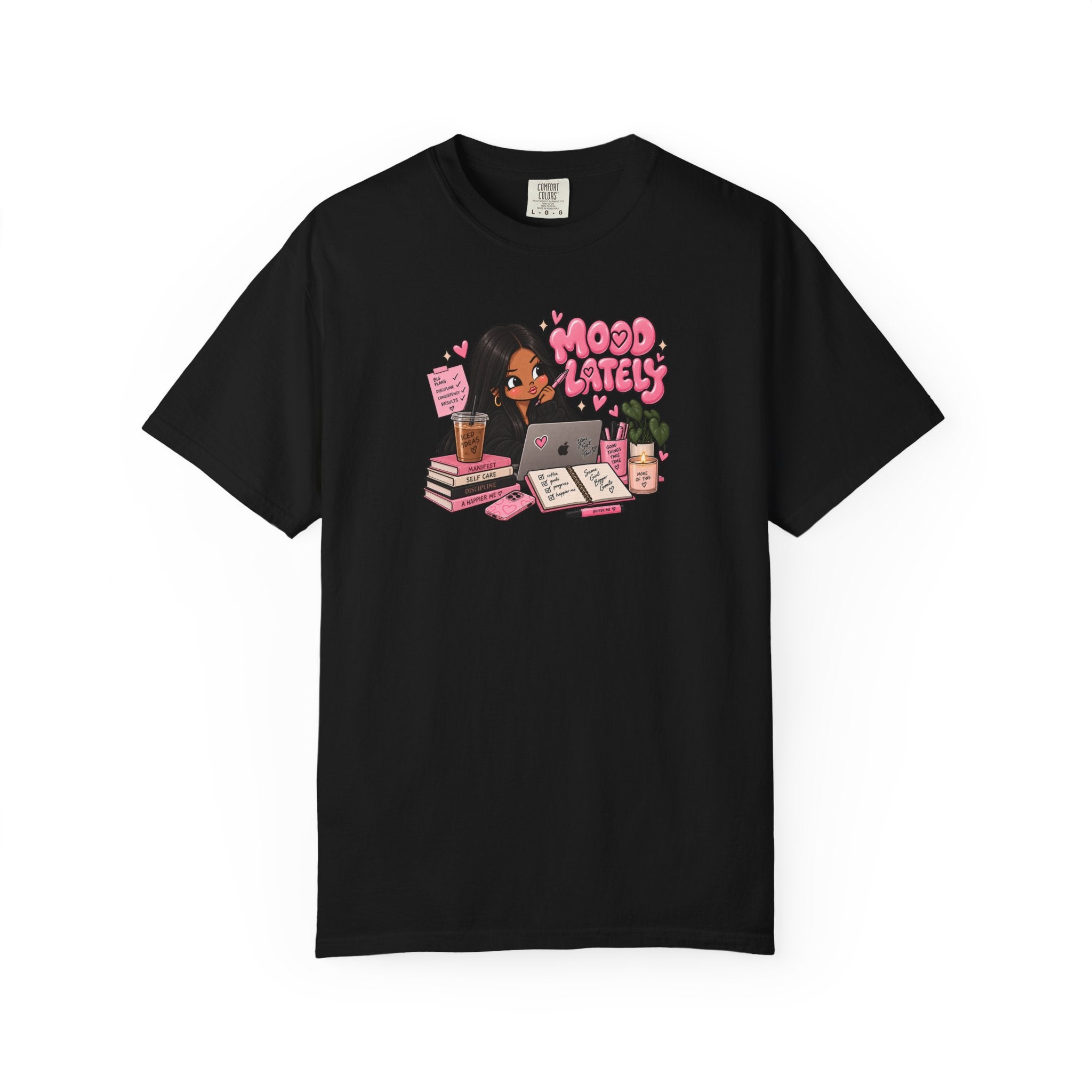Mood Lately T-Shirt — Cute Study Girl Graphic Tee