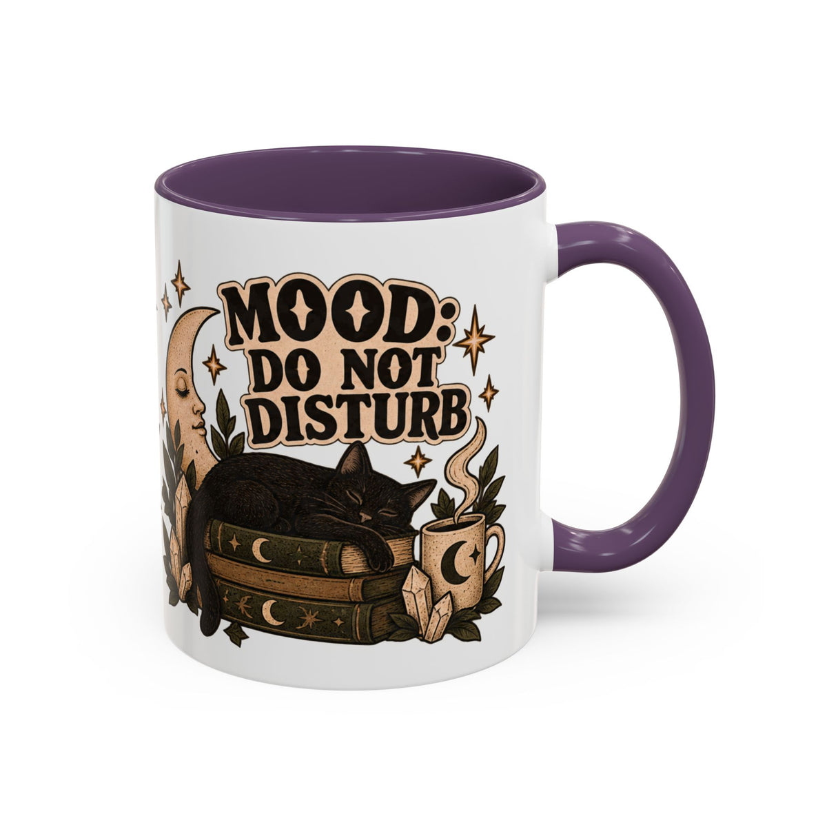 Mood: Do Not Disturb Mug — Sleepy Cat & Moon Ceramic Coffee Mug