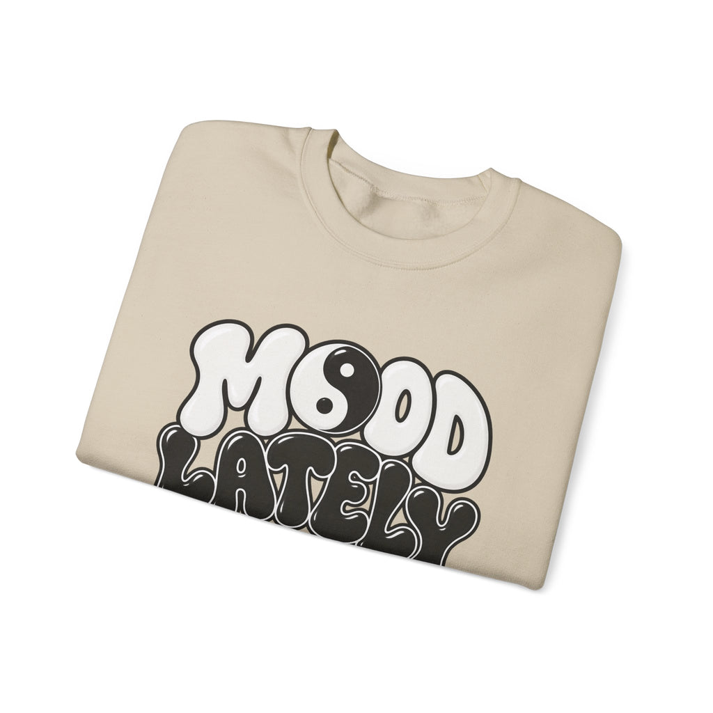 Crewneck Sweatshirt "Mood Lately" Retro Yin Yang Graphic