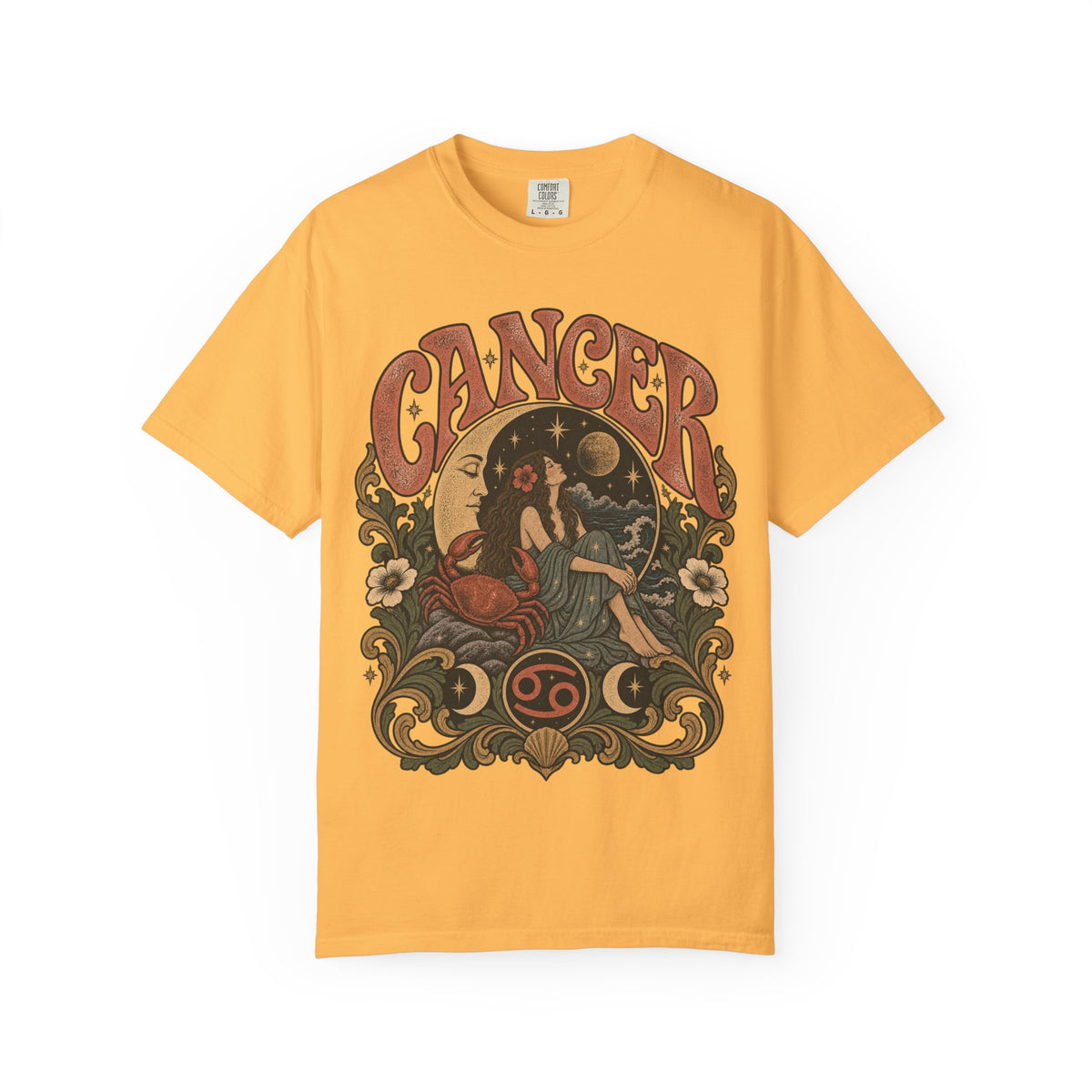 Cancer Zodiac T‑Shirt — Vintage Astrology Tee (Cancer Zodiac Sign)