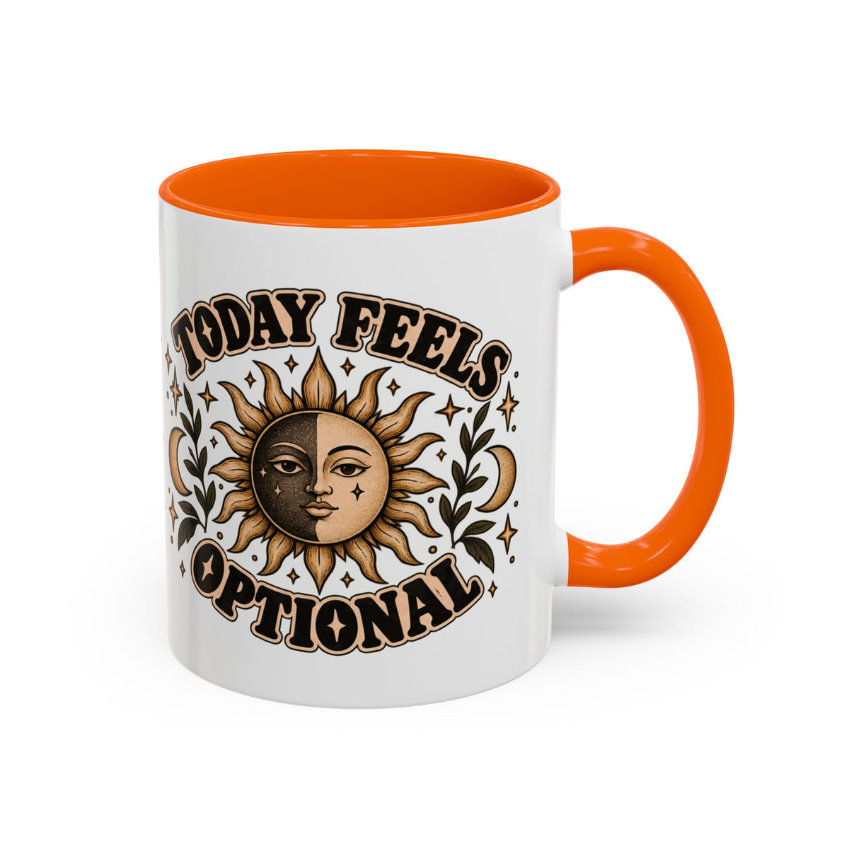 Today Feels Optional Mug — Vintage Sun & Moon Ceramic Coffee Mug