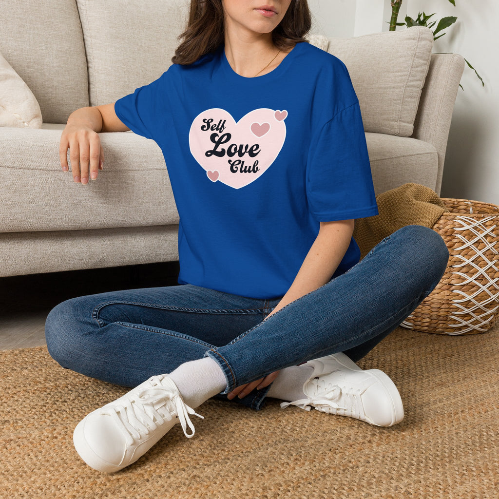 Self Love Club T-Shirt — Pink Heart Graphic Tee for Women & Teens